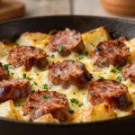 Cheesy Potatoes and Smoked Sausage Skillet
